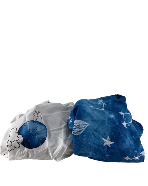 Shop JumpOff Jo 2 Pack Fitted Bassinet Sheets, Blue Galaxy Bears at GoodBuy Gear