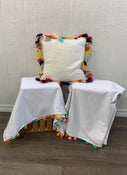 used Pillowfort Blackout Curtains, (84” L x 41” W) With Throw Pillow