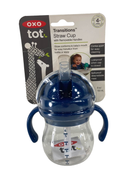 used OXO Tot Transitions Soft Spout Sippy Cup with Removable Handles, Navy