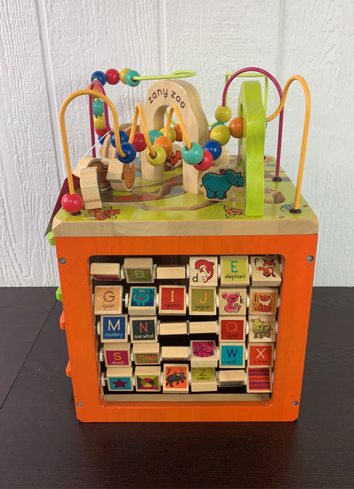 secondhand B. toys Zany Zoo Wooden Activity Cube