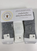 secondhand Burt's Bees Baby Washcloths, 6 Pack, - White and Grey