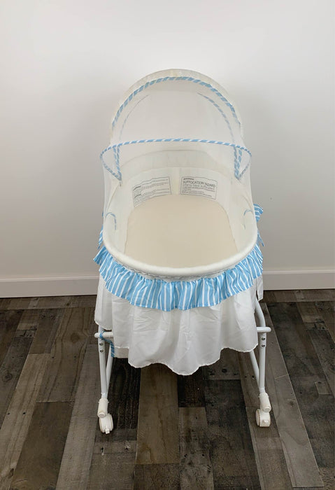 Shop Dream On Me Portable 2-in-1 Bassinet, Blue & White Stripes at GoodBuy Gear