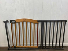 used HomeSafe By Summer Infant Wood And Metal Pressure Mounted Gate, With Extension