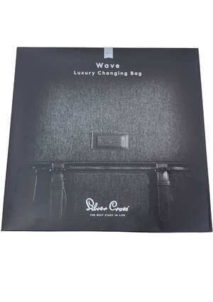 Silver cross wave linen changing shop bag