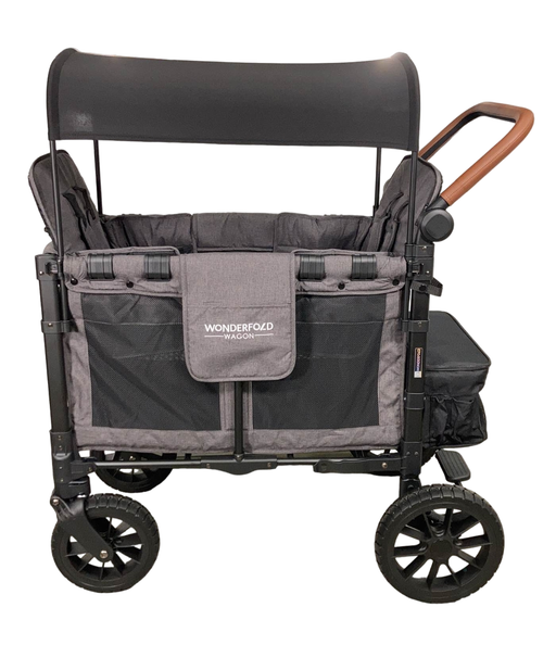 secondhand Wonderfold W2 Luxe Multifunctional Double Stroller Wagon, 2022, Charcoal Gray