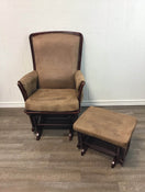 used Delta Children Vintage Espresso Upholstered Glider and Ottoman