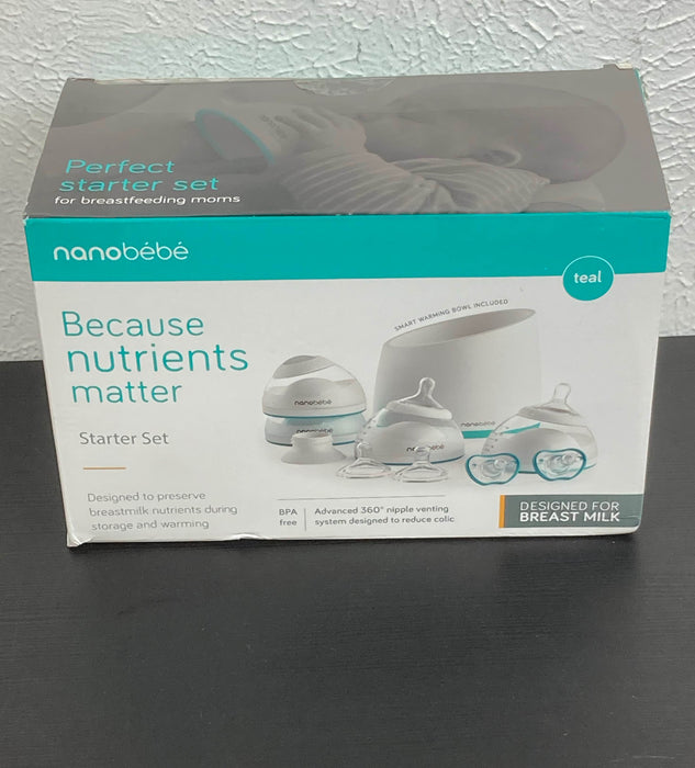 Shop Nanobébé Breastmilk Bottle Starter Set, Teal at GoodBuy Gear