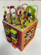 used B. Toys Zany Zoo Wooden Activity Cube, [DONATE]