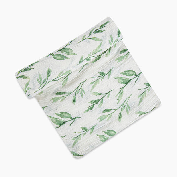 used Crane Baby Cotton Muslin Single Swaddle, Leaf