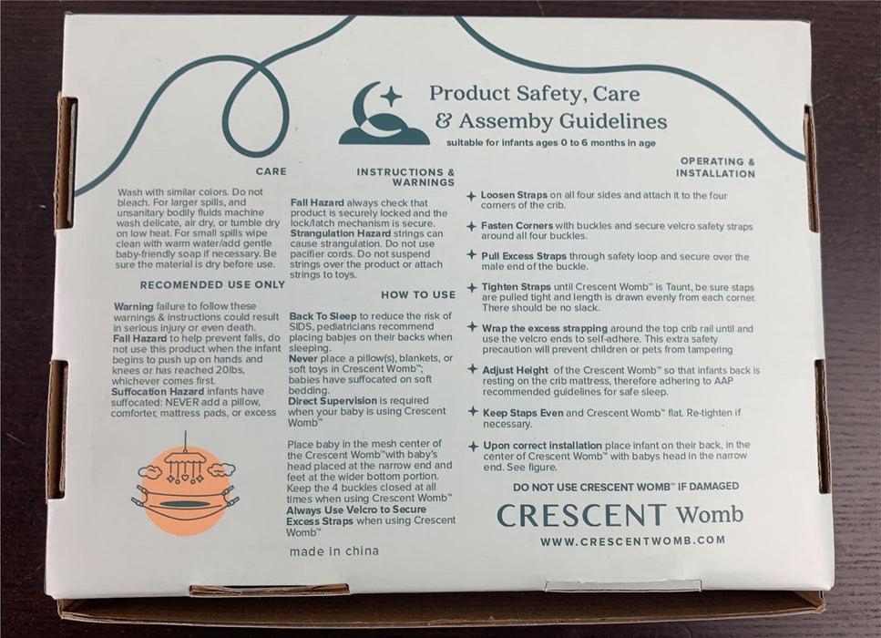 secondhand Crescent Womb Infant Support Device