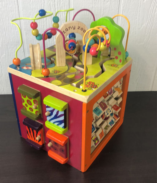 used B. toys Zany Zoo Wooden Activity Cube