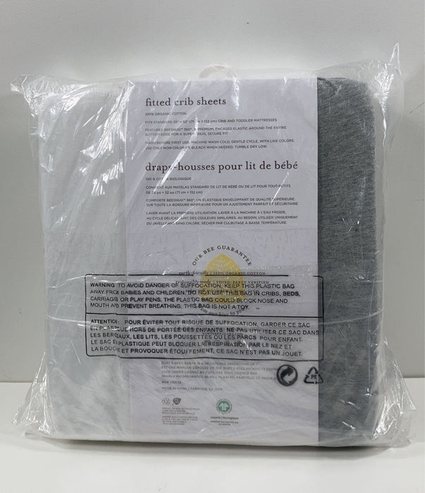 Shop Burt's Bees Baby Organic Cotton Jersey Fitted Crib Sheet, 2 Pack, Grey/White at GoodBuy Gear