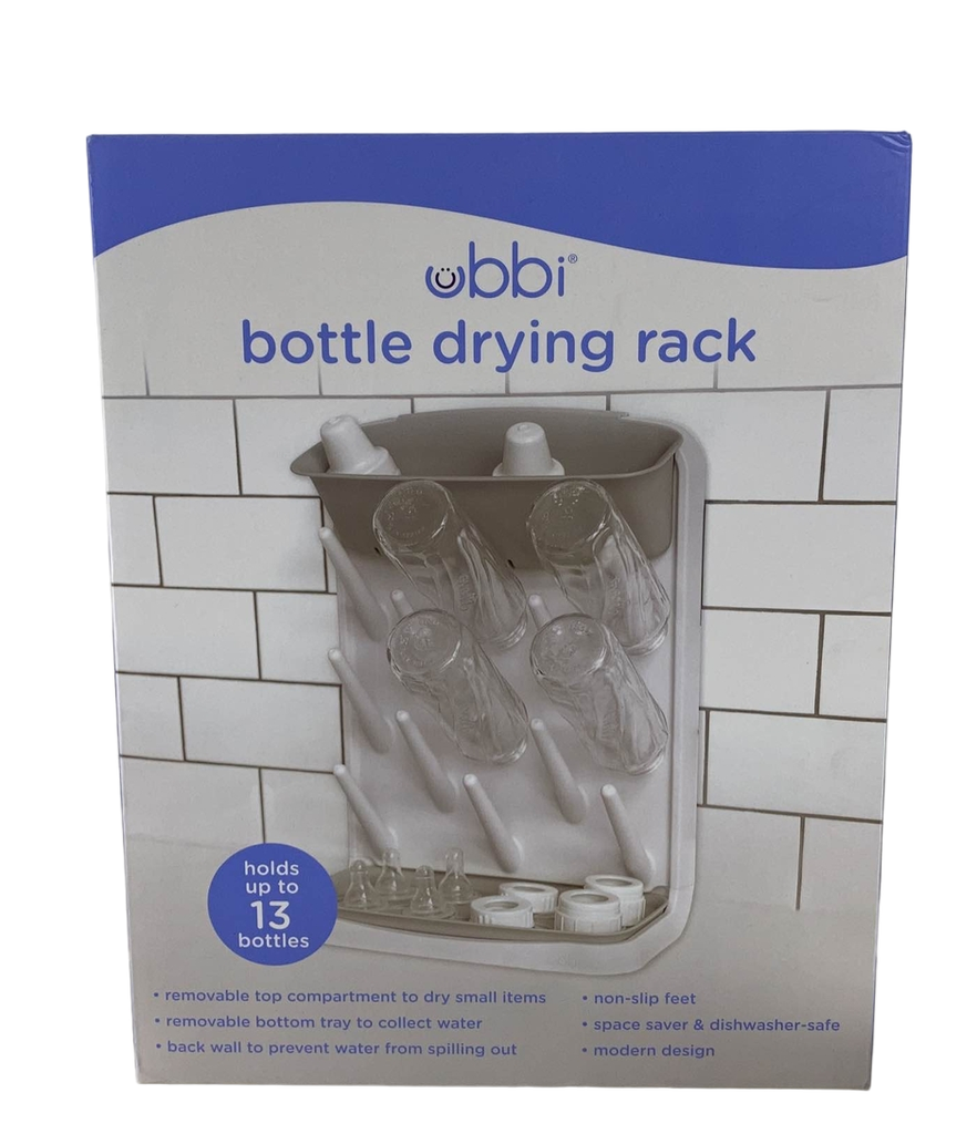 Ubbi Vertical Baby Bottle Drying Rack Countertop Drying Rack Baby Accessory  Gray