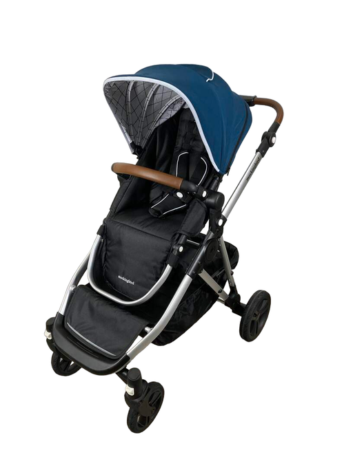 secondhand Mockingbird Single to Double Stroller, 2023, Silver with Penny Leather, Sea, Windowpane