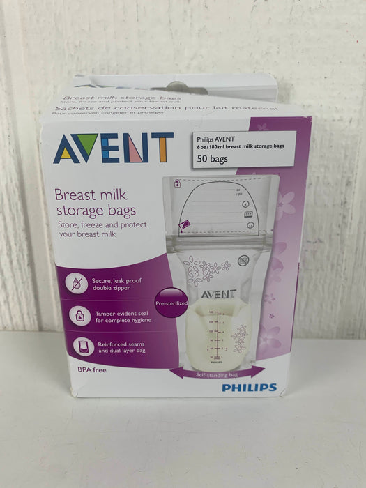 used Philips Avent Breast Milk Storage Bags, (50 pack)