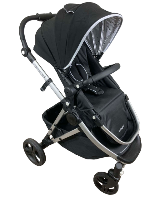 used Mockingbird Single Stroller, 2023, Black, Watercolor Drops, Silver With Black Leather