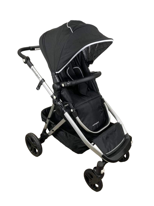 used Mockingbird Single to Double Stroller, 2022, Silver with Black Leather, Windowpane, Black