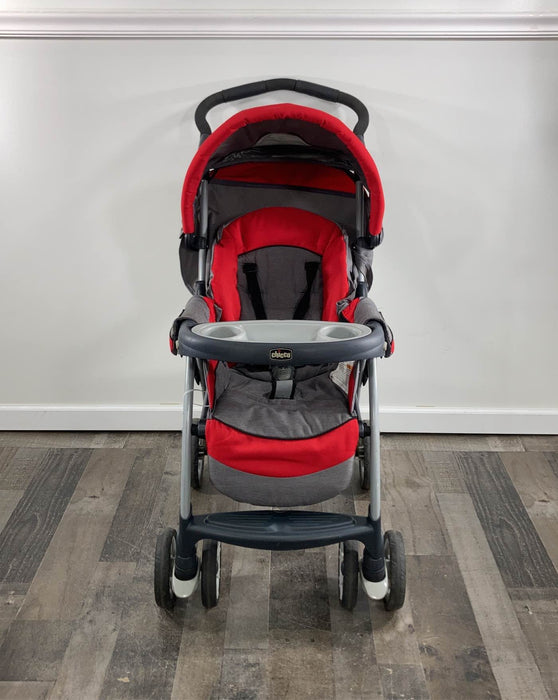 secondhand Chicco Cortina Magic Travel System Stroller, 2014, - black grey and red