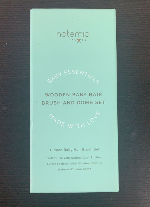 used Natemia Wooden Baby Hair Brush Set Combo