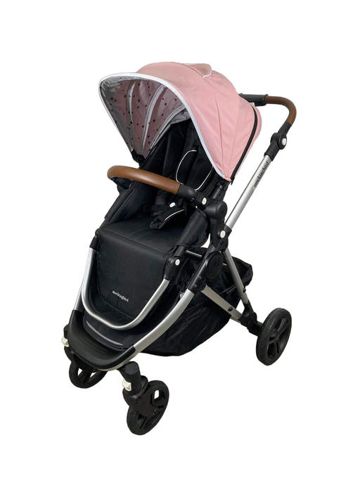 secondhand Mockingbird Single Stroller, 2023, Bloom, Watercolor Drops, Silver With Penny Leather