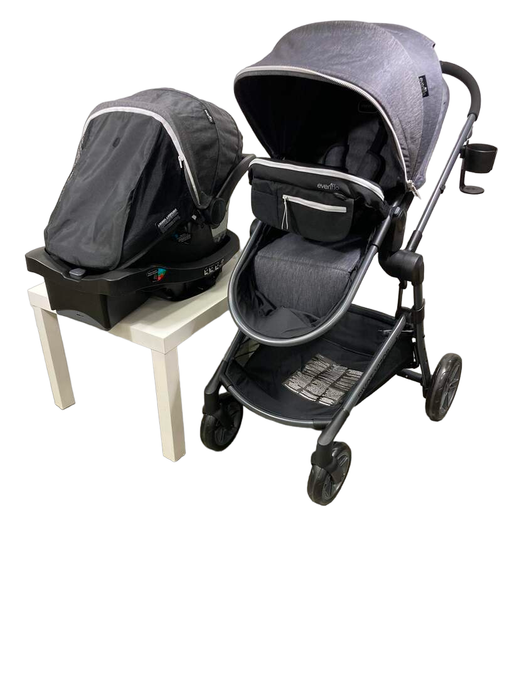 used Evenflo Pivot Vizor Travel System, Chase Black, 2021