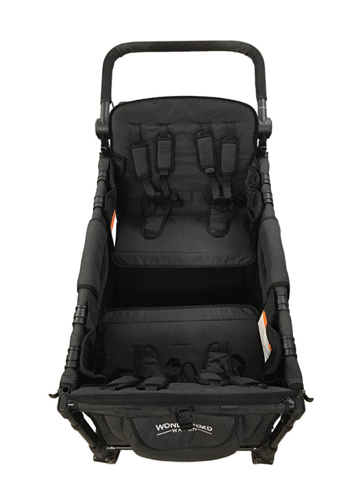 Wonderfold W4 Elite Stroller Wagon, Volcanic Black, 2022, With Double Sided Snack & Activity Tray