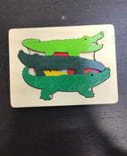 used Hape George Luck Wooden Puzzle, Crocodiles