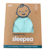 Shop Happiest Baby Sleepea Swaddle, Large, Teal Stars at GoodBuy Gear
