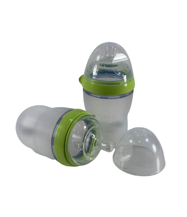 used Comotomo Bottles, 2 Pack, Green, 8oz