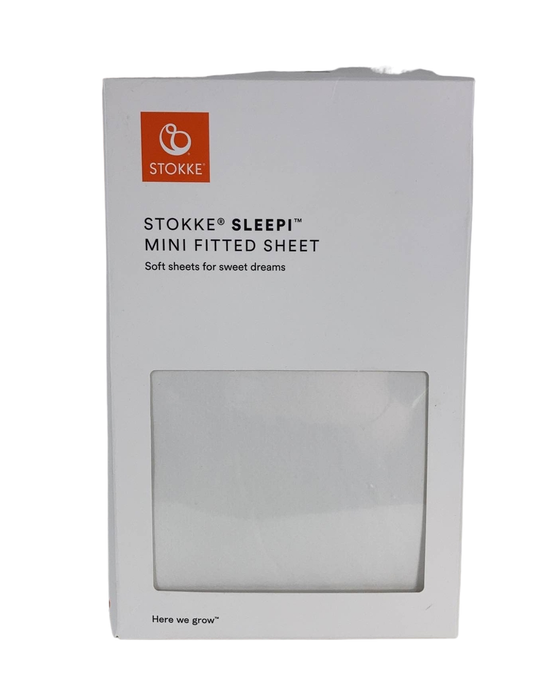 used Stokke Sleepi Mini Fitted Sheet, White, V3