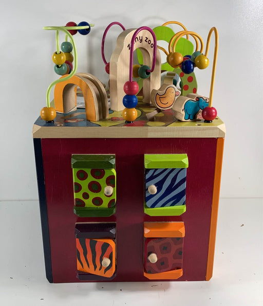 used B. toys Zany Zoo Wooden Activity Cube