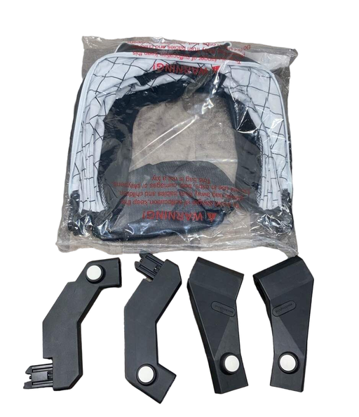 Shop Mockingbird 2nd Seat Kit with Extendable Canopy, Black, Windowpane, Silver With Penny Leather at GoodBuy Gear