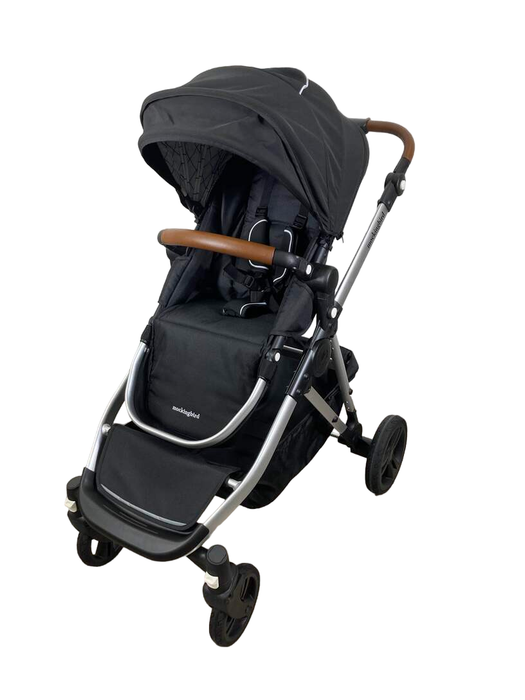 secondhand Mockingbird Single to Double 2.0 Stroller with 2nd Seat, 2023, Silver with Penny Leather, Windowpane, Black