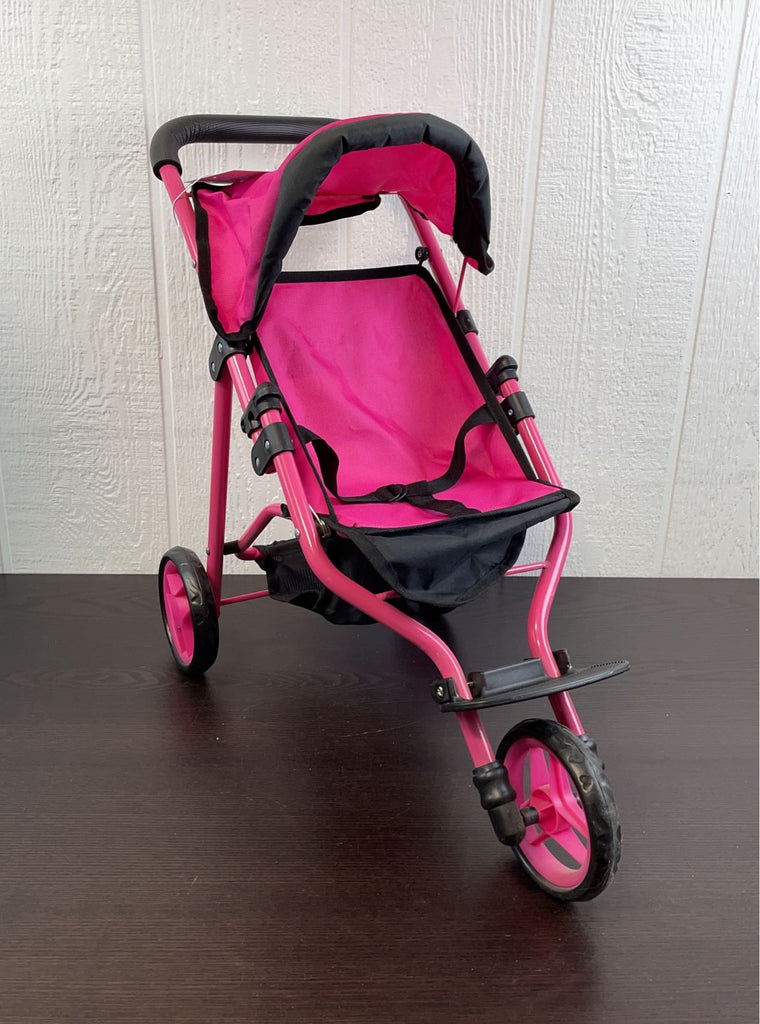 Precious Toys Foldable Jogger Doll Stroller, Hot Pink
