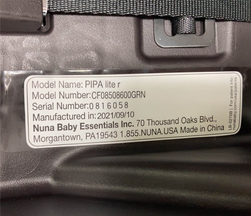 used Nuna PIPA Lite R Infant Car Seat