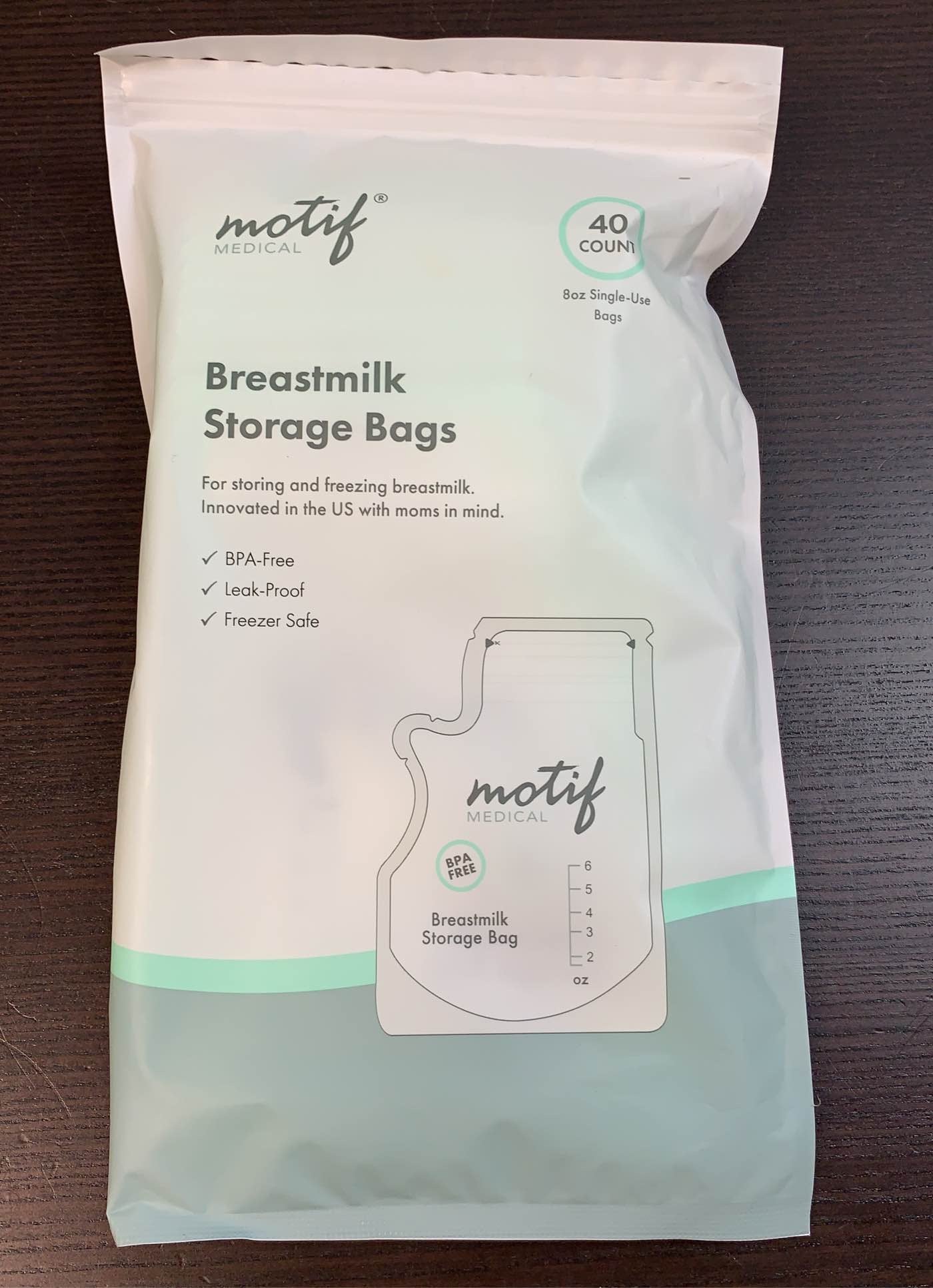 Motif Breast Milk Storage Bags, 40 Count