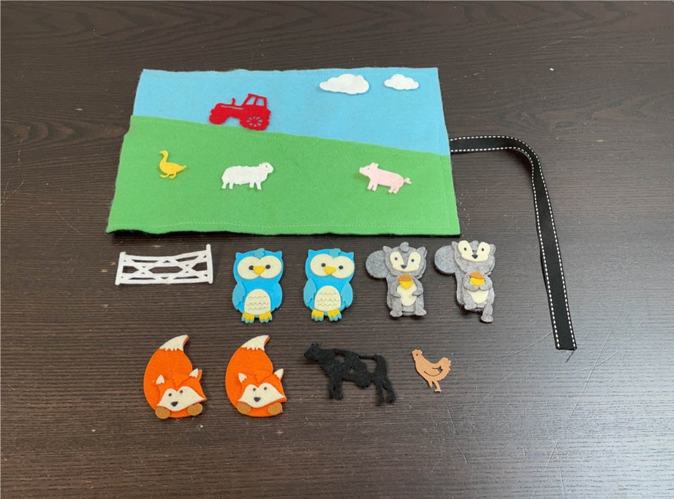 used Felt Playset, With Animals