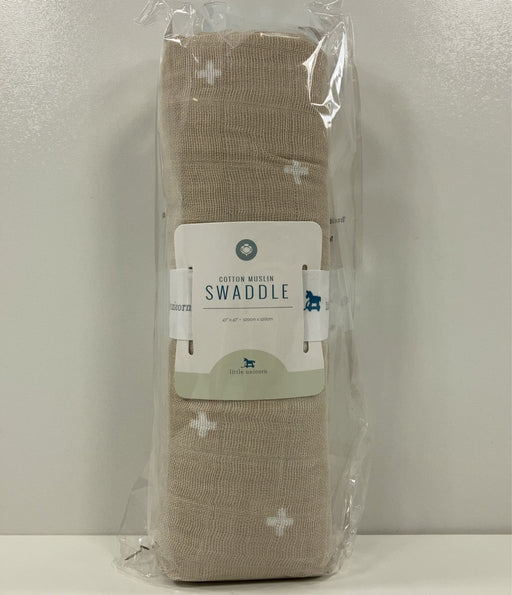 used Little Unicorn Cotton Muslin Swaddle, taupe cross