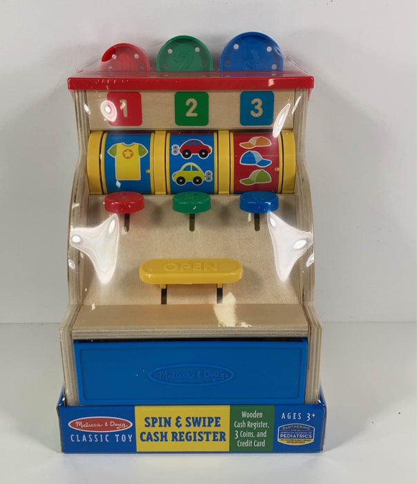 used Melissa & Doug Spin And Swipe Wooden Cash Register