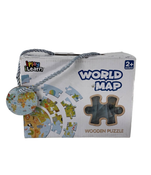 used iPlay, iLearn Wooden Round World Map Jigsaw Puzzle