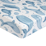 used Crane Baby Crib Fitted Sheet, Caspian Whales