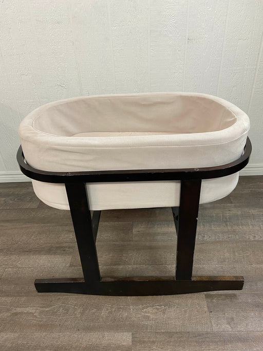 used Monte Ninna Nanna Bassinet, Stone Basket / Dark Brown Base