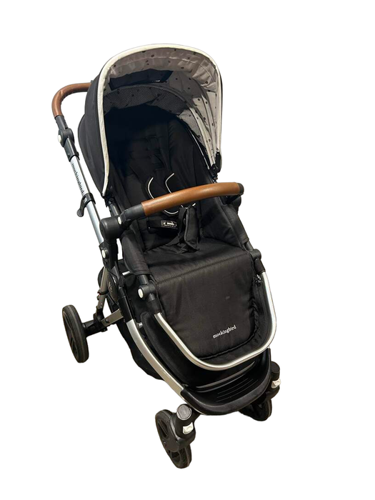 used Mockingbird Single Stroller, 2019, Black, Watercolor Drops, Silver With Penny Leather