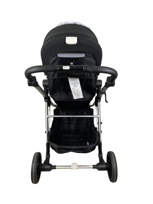 Mockingbird Single to Double Stroller, 2022, Silver with Black Leather, Windowpane, Black