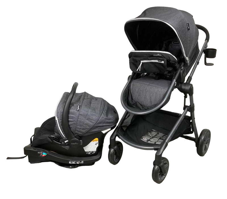 used Evenflo Pivot Vizor Travel System, 2022, Chase Black