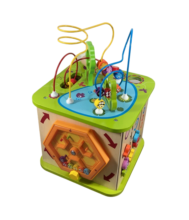 used Hape Country Critters Wooden Activity Cube