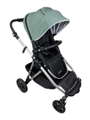 used Mockingbird Single to Double Stroller, 2023, Silver with Black Leather, Watercolor Drops, Sage