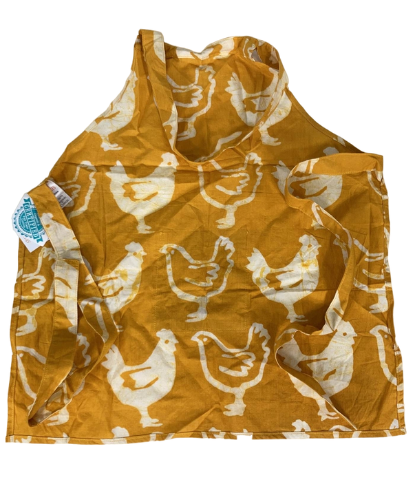 secondhand Global Mamas Kids Apron, Chickens Gold