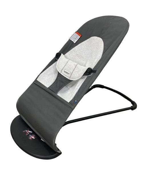 used BabyBjorn Bouncer Balance, Dark Grey/Grey, Black Frame