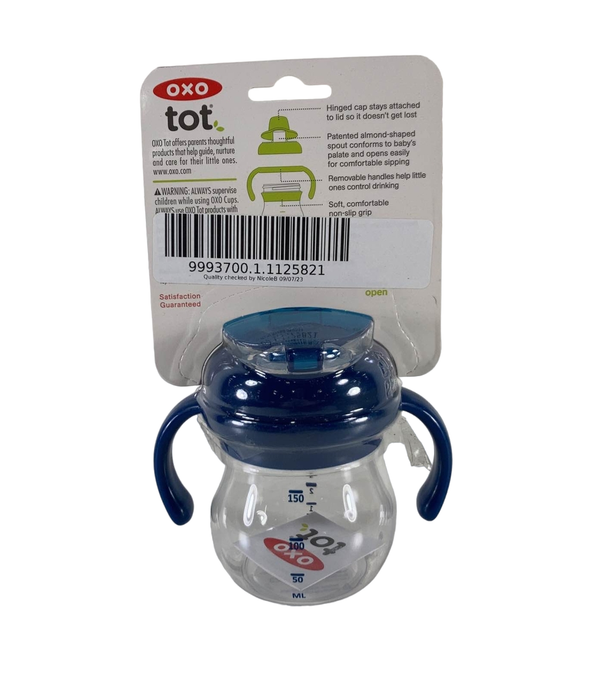 secondhand OXO Tot Transitions Soft Spout Sippy Cup with Removable Handles, Navy